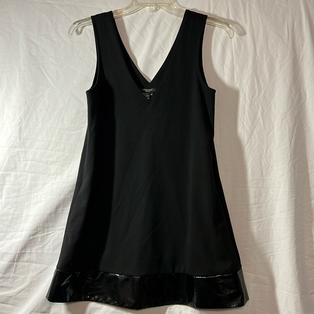 SANDRO Sportswear Black Sleeveless V-Neck Mini Dress